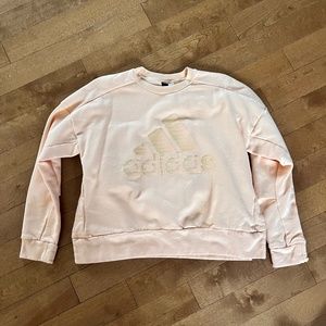 Peachy cropped Adidas crewneck